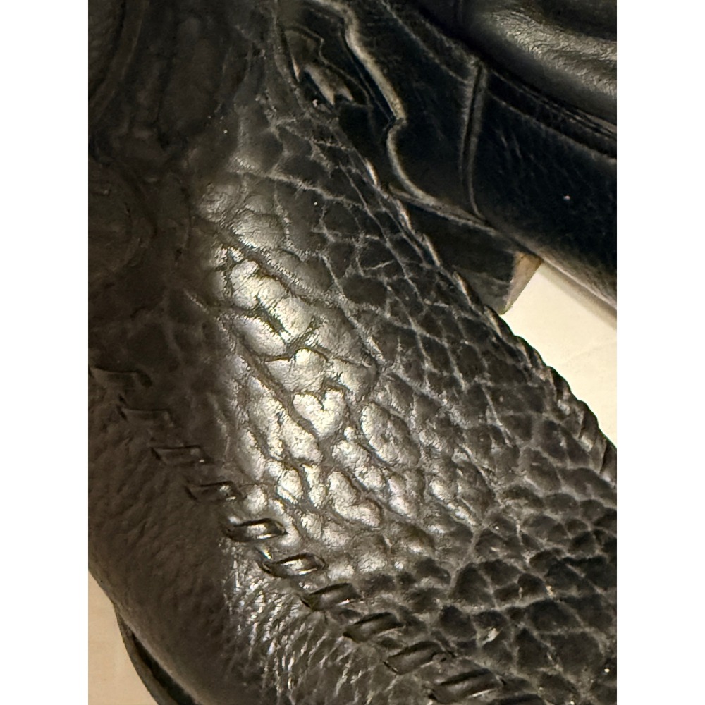 Mens Black Leather Western Cowboy Boots Snip Toe Whipstitch Mexico Size 8 - Picture 3 of 8